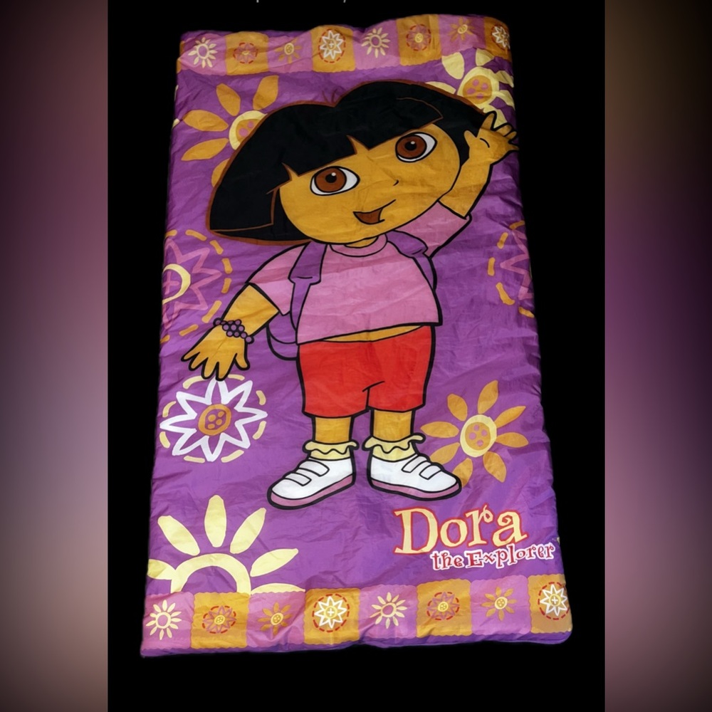 Vintage Dora The Explorer 2002 Viacom Children’s Sleeping Bag Y2K Purple 54”x30”